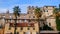 Old town in Split. Old architecture with palm trees. Croatia. Picture for postcard, advertisement, poster, mosaic