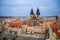 Old Town Square and Church of Our Lady before Tyn in Prague in evening time