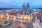 Old Town square in the evening, Prague