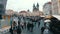 Old Town, Stare Mesto Square. People walk around the square. Prague, Czech Republic