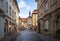 Old town street and Old Town Hall Altes Rathaus - Bamberg, Bavaria, Germany