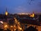 Old town Tallinn panorame Estonia red ruff city evening light reflection at night medieval city christmas decoration on trees