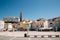 Old town Tartini square and St. George`s Parish Church in Piran, Slovenia