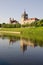 Old town Vilnius house and church near Neris river