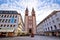 Old town of Wurzburg cathedral and square architecture view
