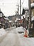 Old township or Historical Building Preservation Area in snow in Takayama City, Japan