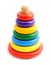 Old toy pyramid with colored rings