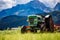 Old tractor in the Alpine meadows