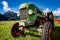 Old tractor in the Alpine meadows