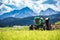 Old tractor in the Alpine meadows