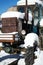 Old tractor covered in snow.