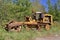 Old tractor log crawler on tracks