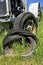 Old tractor rims, wheels, and tires