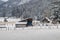 Old Tractor Shed in a Winter Scene