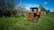 Old tractor in the village