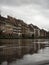 Old traditional architecture half-timbered house reflection at Petite France Ill Rhine river Strasbourg Grand Est Alsace