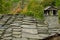 Old traditional Bulgarian houses in mountain village of Kovachevitsa. Traditional slan stone roofs