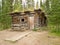 Old traditional log cabin rotting in Yukon taiga