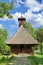 Old traditional orthodox wooden church - landmark attraction in Maramures, Romania. UNESCO World Heritage