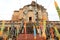 Old traditional stupa on clear blue sky