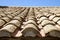 Old traditional terracotta roof covering