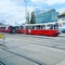 Old traditional tramcar awaits passengers in Vienna