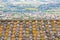 Old traditional tuscan terracotta roof covering seen from above - Tuscany - Italy