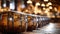 Old traditional wooden barrels with wine, cognac, whiskey, brandy in storage, lined up in a cool and dark cellar