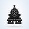 Old train front icon vector on white background, steam train. old locomotive pictogram logotype