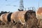 Old train fuel and oil tanks