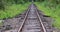 Old train tracks in Ohio countryside during summer time