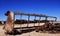 Old train in uyuni salar in bolivia