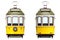 Old tram cartoon front and back