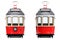 Old tram cartoon front and back