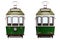 Old tram cartoon front and back