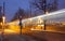 Old tram running along the Danube in Budapest