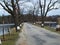 Old tree-lined road between the ponds