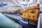 The old Triana lighthouse and the colorful houses of the riverbank of the Guadalquivir in Seville