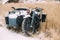 Old Tricar, Three-Wheeled Motorbike Of Wehrmacht, Armed Forces Of Germany Of World War II Time In Winter Forest