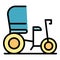 Old tricycle icon vector flat