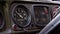Old Truck Dashboard, Speedometer, and other Indicators. Vintage Military Vehicle