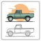 OLD TRUCK PICKUP CAR EASY EDITABLE