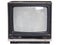 Old tube television with white background