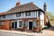 Old Tudor style timber-framed slate roof english house