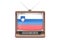 Old tv with flag of Slovenia. Slovenian Television concept, 3D