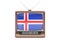 Old TV set with flag of Iceland. Icelandic television concept, 3