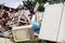 Old TV set and fridge on the dump