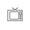 Old Tv, television line icon, outline vector sign, linear style pictogram isolated on white