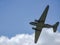 Old, twin engine piston aircraft Dakota during display in Goraszka in Poland.