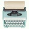 Old typewriter isolated on white, concept of writing, journalism, creating a document, nostalgia